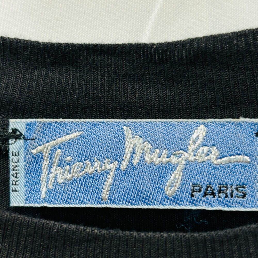 Thierry Mugler Paris Black Long Sleeve T-Shirt EU 56 - Picture 7 of 8